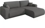 ECKSOFA mit Schlaffunktion Ottomane Rechts BERY-L 276x193x88 Grau Boucl&eacute;