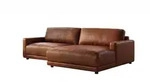ECKSOFA MARLIN Braun Lederfaserstoff