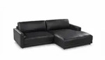 ECKSOFA MARLIN Schwarz Lederfaserstoff