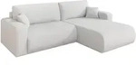ECKSOFA mit Schlaffunktion Ottomane Rechts BERY-L 276x193x88 Wei&szlig; Boucl&eacute;