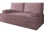 BETTSOFA SILAR aus Schaumstoff Cordstoff Lila Schlaffunktion