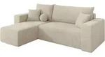 ECKSOFA mit Schlaffunktion Ottomane Links SENO-L 249x139x85 Creme Velours