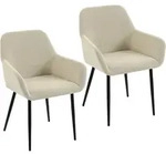 ESSZIMMERSTUHL 2er Set Cord 100 Polyester Cremewei&szlig;