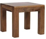 BEISTELLTISCH Massivholz Landhausstil Design MUMBAI, Dunkelbraun 45x45x40 cm
