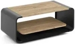 COUCHTISCH Sora in Craft Eiche mit abgerundetem schwarzem Metallgestell 100/50/41 cm
