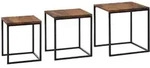 SATZTISCH Set &ndash; 3-teilig Massivholz Metall Eckig platzsparend