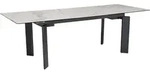 ESSTISCH Keramik Glas Metall Ausziehbar Marmoroptik, Wei&szlig; 180x95x77 cm