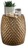 BEISTELLTISCH &ndash; Rund Aluminium Gold Hammerschlag 32x42x32 cm orientalisch