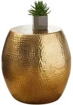 BEISTELLTISCH Aluminium Rund Orientalisch Hammerschlag, Gold 42x42x42 cm
