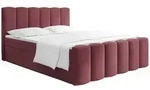 BOXBETT Serenity mit Bettkasten, Bordeaux Rot Samt 120x200 cm &ndash; inkl. H4