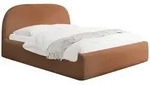 POLSTERBETT Puro mit Bettkasten & Metall-Lattenrost in Orange Chenille 200x200 cm