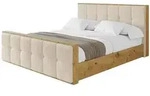 POLSTERBETT mit Bettkasten, Fu&szlig;teil und Lattenrost, Bett mit Matratze H3/H4 -