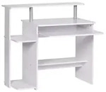 SCHREIBTISCH &ndash; Wei&szlig;, 94x90,5x48,5 cm, Tastaturauszug, kompakt, mit Druckerablage