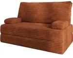 BETTSOFA LADIA aus Schaumstoff Cordstoff Braun Schlaffunktion