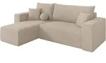 ECKSOFA mit Schlaffunktion Ottomane Links SENO-L 249x139x85 Beige Velours