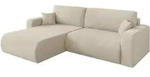 ECKSOFA mit Schlaffunktion Ottomane Links BERY-L 276x193x88 Creme Velours