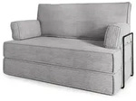 BETTSOFA LADIA aus Schaumstoff Cordstoff Hellgrau Schlaffunktion