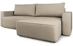 ECKSOFA BELISE CL Beige Veloursstoff mit Schlaffunktion