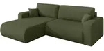 ECKSOFA mit Schlaffunktion Ottomane Links BERY-L 276x193x88 Gr&uuml;n Boucl&eacute;