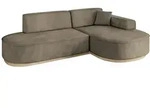 ECKSOFA Ottomane Rechts MARI-L1-v1 - 243x171x83 cm Dunkelbraun Velours
