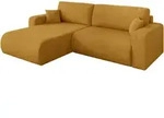 ECKSOFA mit Schlaffunktion Ottomane Links BERY-L 276x193x88 Senfgelb Cord