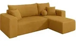 ECKSOFA mit Schlaffunktion Ottomane Rechts SENO-L 249x139x85 Senfgelb Cord