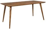 ESSTISCH Massivholz Rechteckig Rustikal Landhausstil REPA, Dunkelbraun 80x160x76 cm