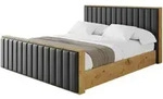 POLSTERBETT mit Bettkasten, Fu&szlig;teil und Lattenrost, Boxbett mit Matratze H3/H4...