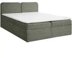 KONTINENTALBETT Lars 140x200 cm mit Topper, Bonnelmatratze, Cord-Stoff, Gr&uuml;n