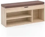 SCHUHBANK Holz gepolstert mit Stauraum, Sonoma 104x32x51 cm