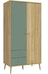 Kleiderschrank Whenua Gr&uuml;n/Eichefarben