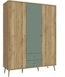 Kleiderschrank Whenua Eichefarben/Salbeigr&uuml;n