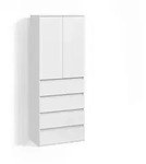 KLEIDERSCHRANK Garda Wei&szlig; mit 4 Schubladen