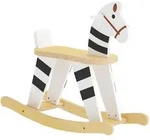 KINDERSCHAUKELPFERD MDF Mehrschichtplatte Schwarz Wei&szlig;