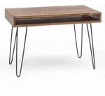SCHREIBTISCH &ndash; Massivholz, 110x60x76 cm, braun, Landhausstil, 1 Ablagefach