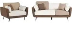 SOFA-SET 4-Sitzer Stoff Braun Bolga