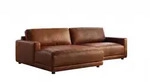 ECKSOFA MARLIN Braun Lederfaserstoff
