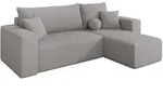 ECKSOFA mit Schlaffunktion Ottomane Rechts SENO-L 249x139x85 Hellgrau Boucl&eacute;
