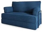 BETTSOFA LADIA aus Schaumstoff Cordstoff Blau Schlaffunktion