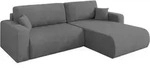 ECKSOFA mit Schlaffunktion Ottomane Rechts BERY-L 276x193x88 Grau Velours