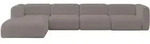 ECKSOFA Ottomane Links MIRA-L3 409x179x70 Braun Boucl&eacute;