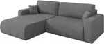 ECKSOFA mit Schlaffunktion Ottomane Links BERY-L 276x193x88 Grau Velours