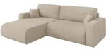 ECKSOFA mit Schlaffunktion Ottomane Links BERY-L 276x193x88 Beige Velours