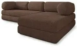 ECKSOFA KELI modulares Boneless Sofa mit Schlaffunktion Braun Boucle-Stoff
