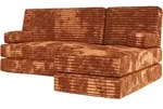 ECKSOFA NOTIA modulares Boneless Sofa mit Schlaffunktion Braun Cordstoff