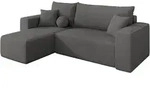 ECKSOFA mit Schlaffunktion Ottomane Links SENO-L 249x139x85 Grau Boucl&eacute;