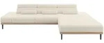 ELEKTRISCHES ECKSOFA Rechts MONA 316x205x85 Beige Boucl&eacute;