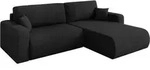 ECKSOFA mit Schlaffunktion Ottomane Rechts BERY-L 276x193x88 Schwarz Velours
