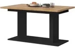 ESSTISCH Eiche Artisan, schwarz 140 - 180 - 220 x 90 cm, K&uuml;chentisch 2-fach