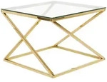COUCHTISCH Glas Gold quadratisch 60/60 cm Beverly
